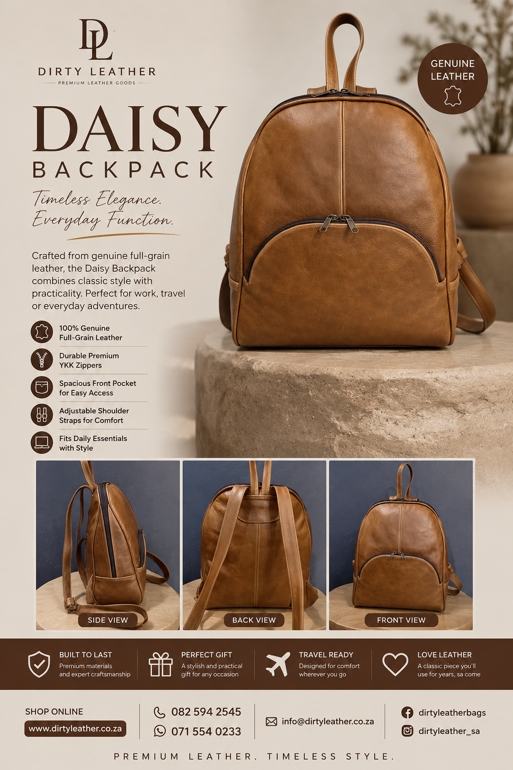Dirty Leather Daisy Backpack 12 1000261883