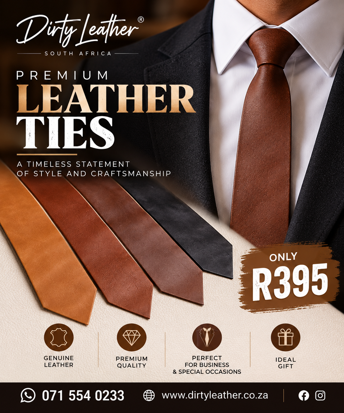 DL Leather Ties 3 DL Leather Ties - Image 2