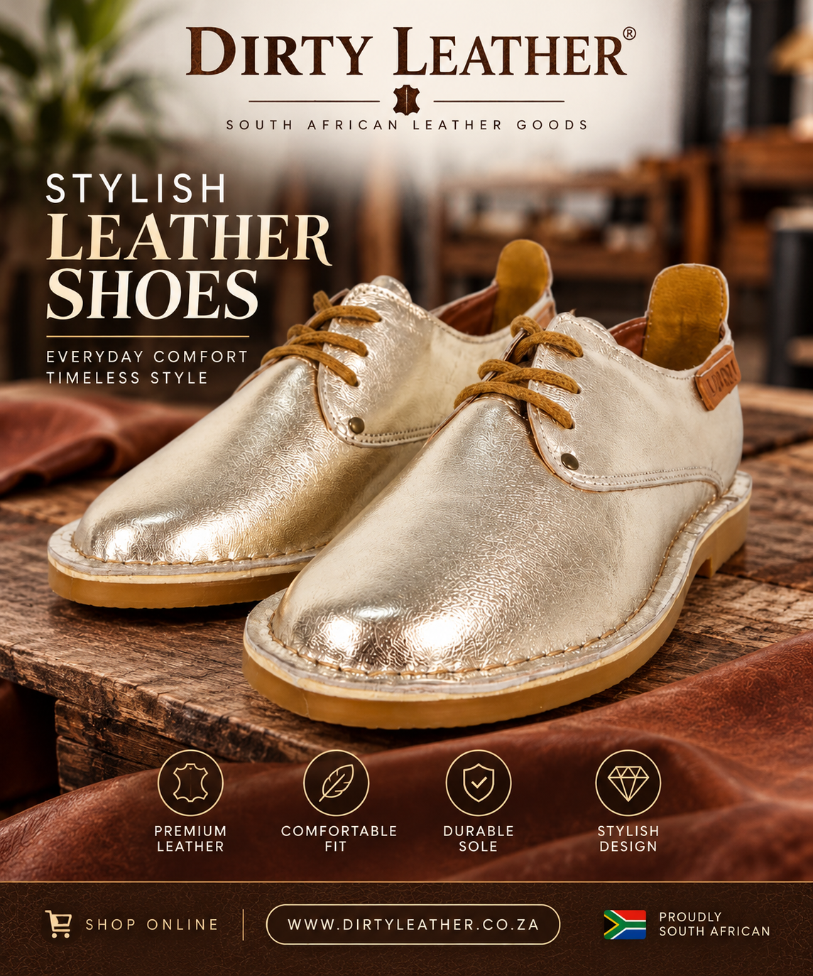 Metallic Leather Shoes 4 Metallic Leather Shoes - Image 3