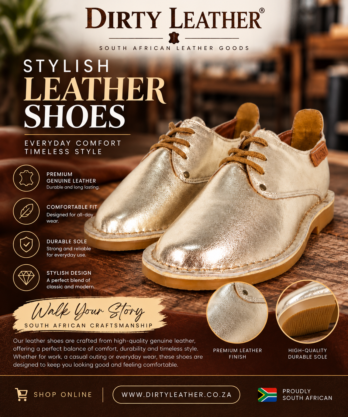 Metallic Leather Shoes 3 Metallic Leather Shoes - Image 2